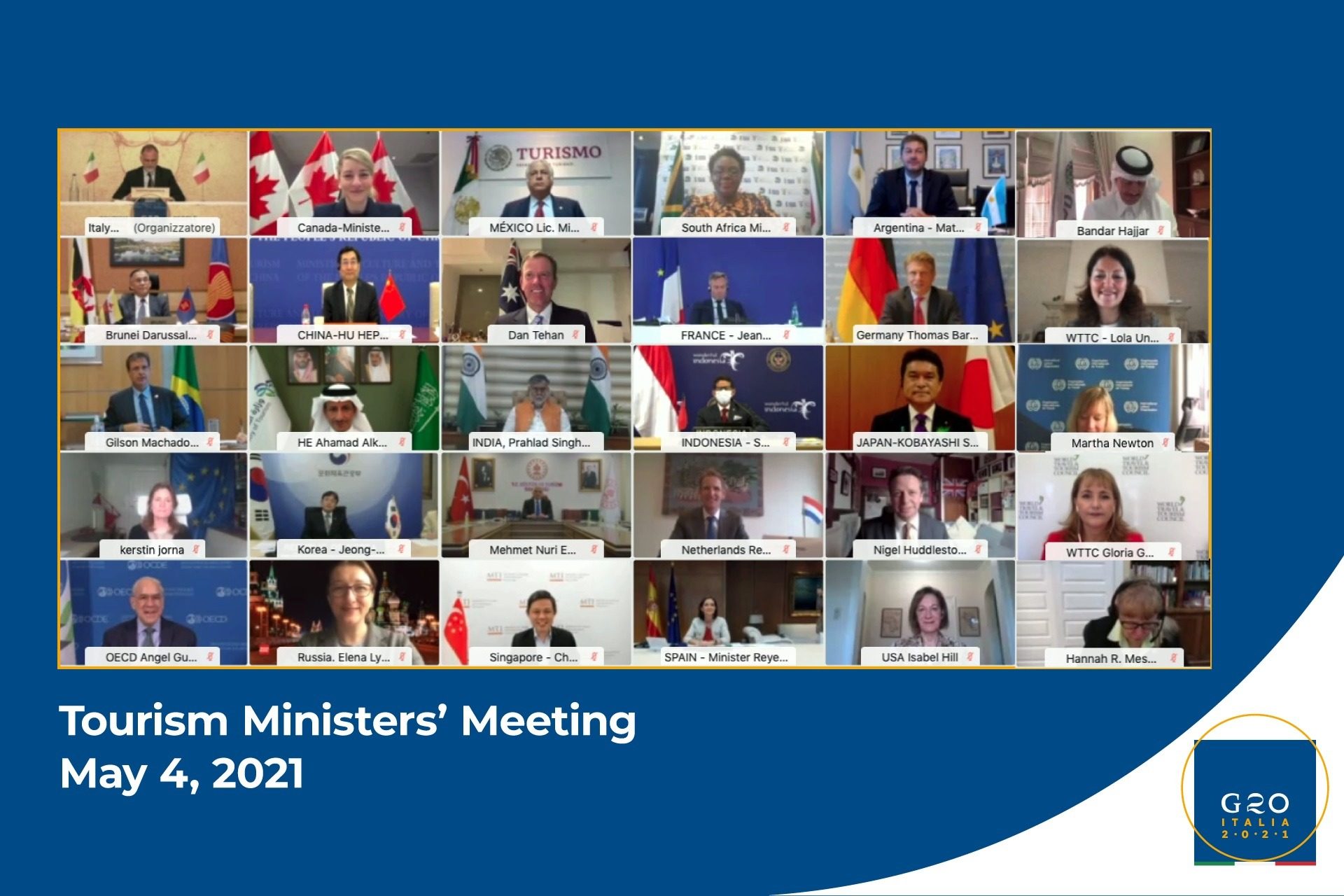 G20 Ministerial Meeting on Tourism: agreement on guidelines for the future of the sector